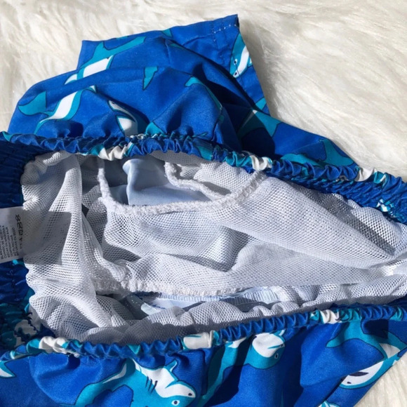 HealthTex 3T Little Boys Blue Shark Swim Trunks - Picture 4 of 4
